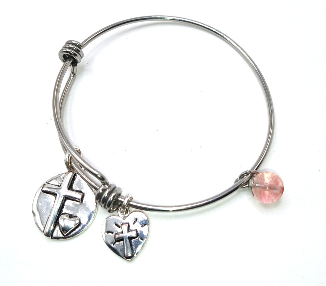 Vintage Silver Tone Charms Stackable Bangle Brace… - image 12