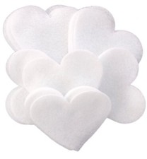 1 inch Stiff Felt Hearts 200pc - White