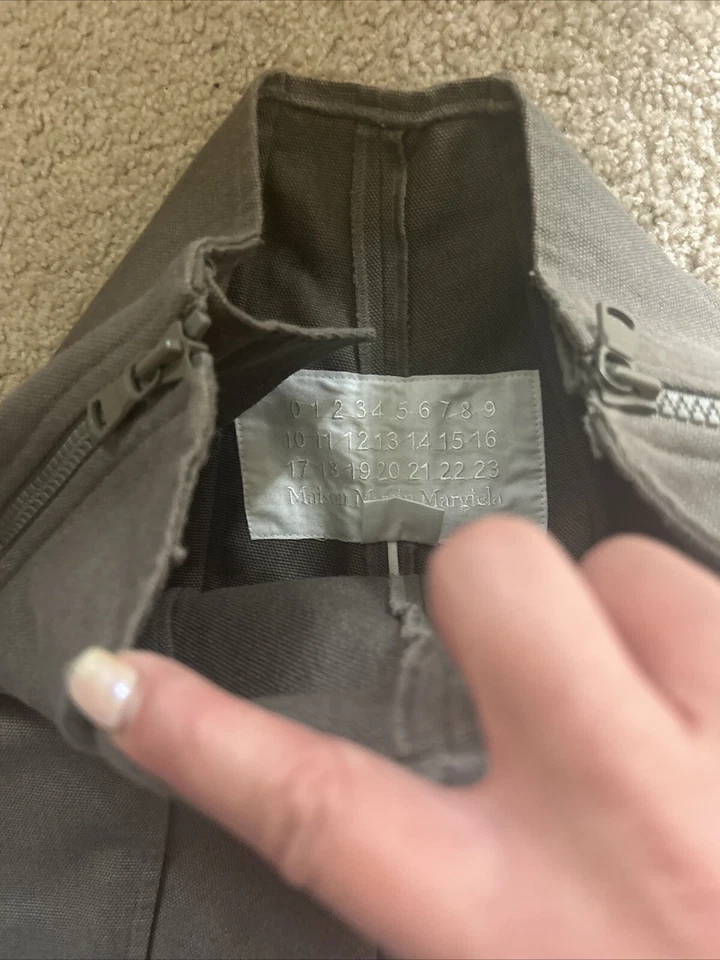 Pantalones de algodón Maison Martin Margiela H&M patrón corte cremallera lateral EE. UU. 2 euros 32 Foto 3 de 4