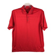 Nike Dri Fit Mens Size Large Red Short Sleeve Comfort Collared Golf Polo Shirt