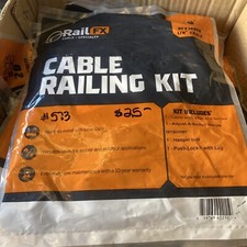 RailFX Wood Post CABLE RAILING KIT 20 FT  1/8" RFX30020with mounting bolts lag