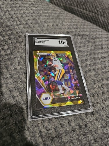 2021 Panini Prizm Draft Picks - Gold Ice Prizm #3 Joe Burrow SGC 10 - Picture 3 of 5