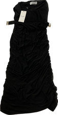 Club L Chrissy Ruched Midi Dress Womens Size 12 Black Halterneck