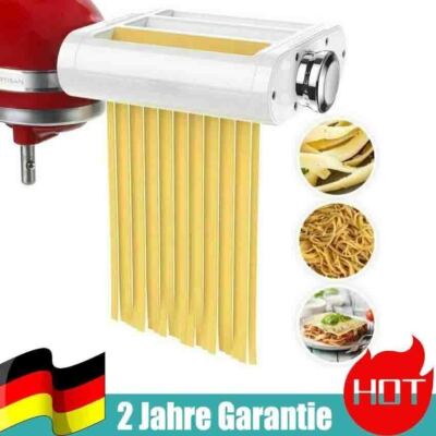 Pasta Maker Aufsatz-3 In 1 Set Edelstahl für KitchenAid Standmixer Nudelmaschine