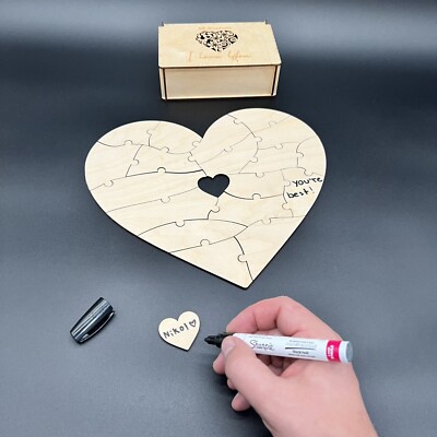 Gift Wooden Puzzle and Wooden Box flyer as a gift 18 piec