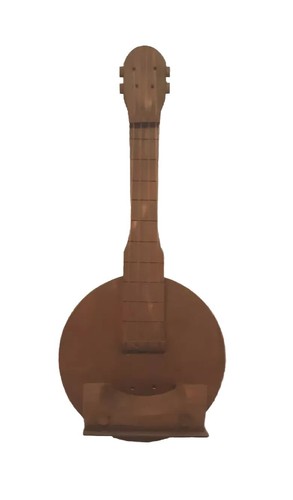 Rustic Wood Banjo Replica 20" L x 9" W x 4.5" D Wall Mounted Holder Box, used - Afbeelding 5 van 10