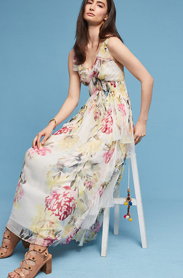 anthropologie floral maxi dress