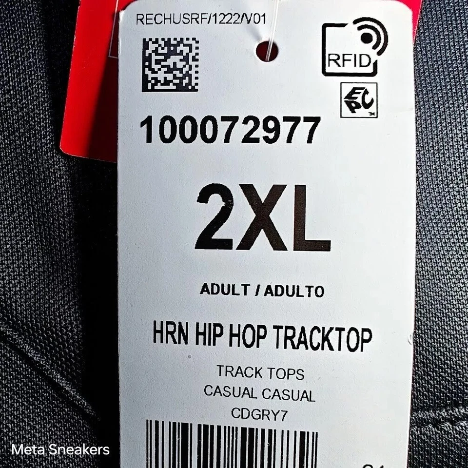 Chaqueta deportiva Reebok 2XL para hombre gris/blanco/dorado cremallera completa hip hop de colección retro nueva con etiquetas Foto 2 de 4