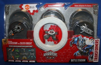 NEW Hex Bug Transformers Battle Stadium Lockdown vs Silver Knight Battling Robot