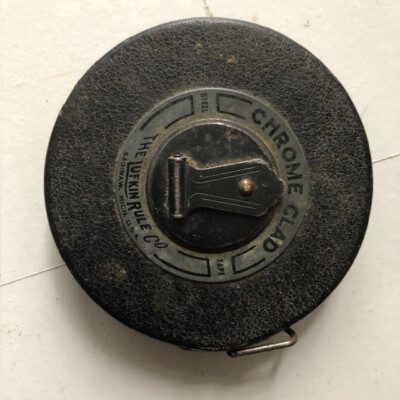 THE LUFKIN RULE CO VINTAGE CHROM PLATTIERT 50ft Vorfach STAHL MASSBAND MASSBAND
