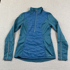 Champion Jacket Women Small Duo Dry VentureWarm Fleece Lined 1/2 Zip Teal Active