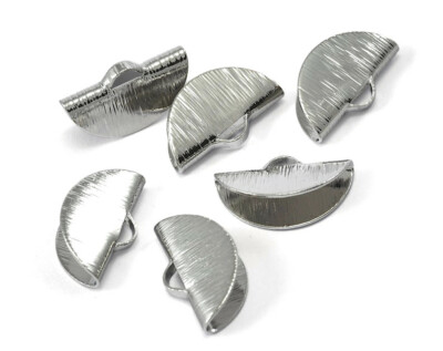 10pcs Crimp Semi circle halfmoon findings loop ribbon cap 15x8.5 mm Color Option