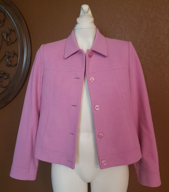 Draper's & Damon's Petites Wool Blend Blazer Jacket Size 8P EUC PINK