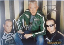Scooter JP Baxxter 3x signiert Musik Karte Original Autogramm dedicace signed
