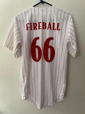NEW PRO SPHERE FIREBALL 66  WHISKEY PROMO BUTTON UP BASEBALL JERSEY SIZE MEDIUM