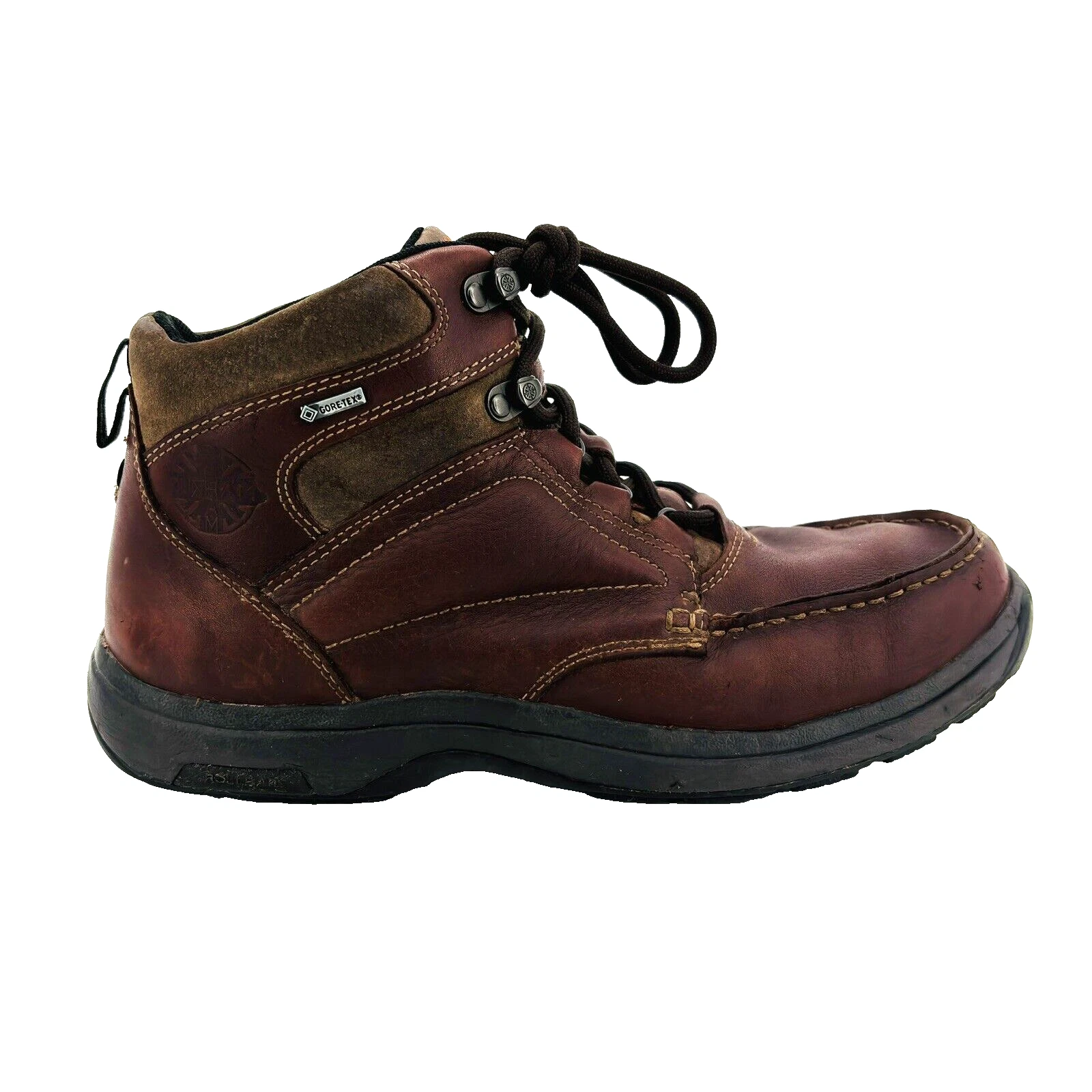 Mens 10 D Dunham Exeter Gore Tex Waterproof Lace Up Hiking Boots Brown Leather