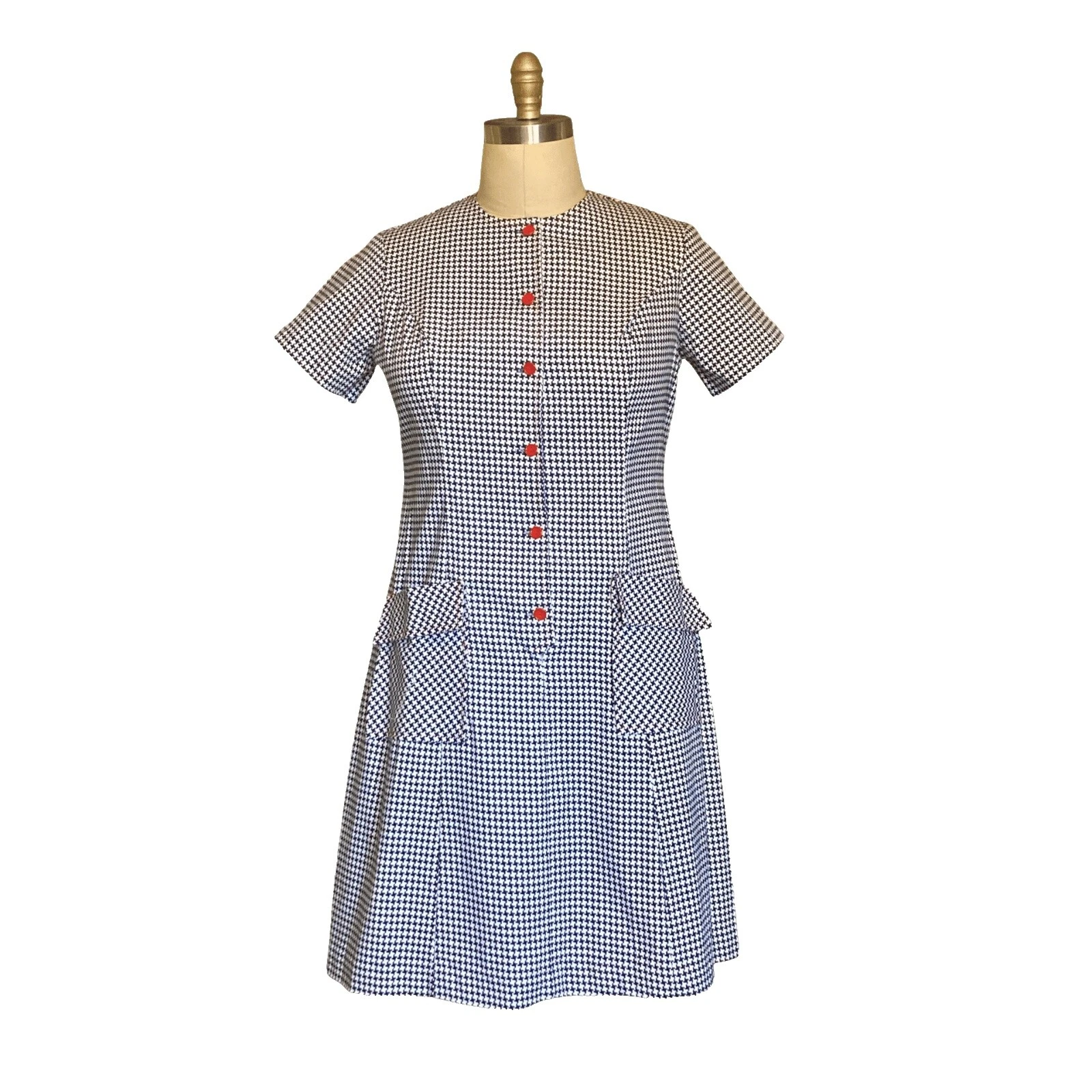 Черная винтажная одежда 1960-х из хлопка для женщин