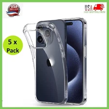 5 x Pack For iPhone 15 14 13 12 11 Pro Max Mini Soft Clear Cover Shockproof Case