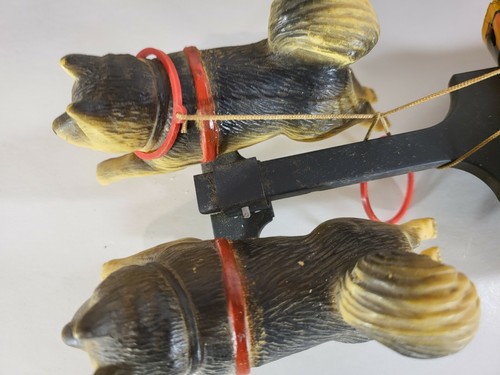 Tin Toy 1950's Matsudaya-Japan bat.op. NORTH POLE OPEN SLEIGH near mint/mint box - Foto 9 di 12