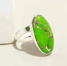 Turquoise Gemstone Ring Handmade 925 Sterling Silver Birthday Ring All Size R386