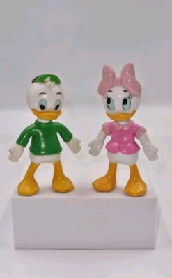 Ducktales Vintage Disney Figuren X2 Bendy Poseable 3,5'' Figuren Louis & Webby