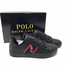 Polo Ralph Lauren Unisex Children's Quilton Bear Black Sneakers Size 2