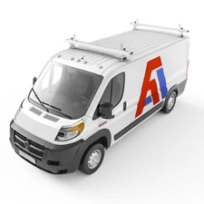 AX302 Aluminum 2 Bar 72'' Van Ladder Roof Rack Ladder with Front Wind Deflector