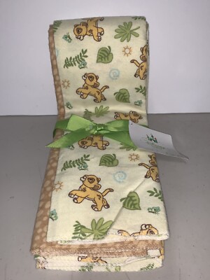 DISNEY BABY BEDDING LION KING SIMBA FLANNEL BLANKETS 4PC SET NWT
