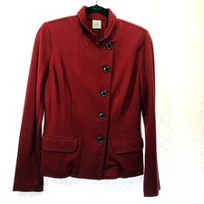 Cabi Womens Size 4 3175 Red Outing Blazer Jacket Rhubarb Button Pockets Stretch