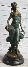 Art Deco Sculpture Grape harvest Girl Bronze Statue Quality Artwork Sculpture NR