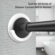 2PCS Adhesive Shower Curtain Rod Holder Universal Non-slip Wall Mount Hold USA