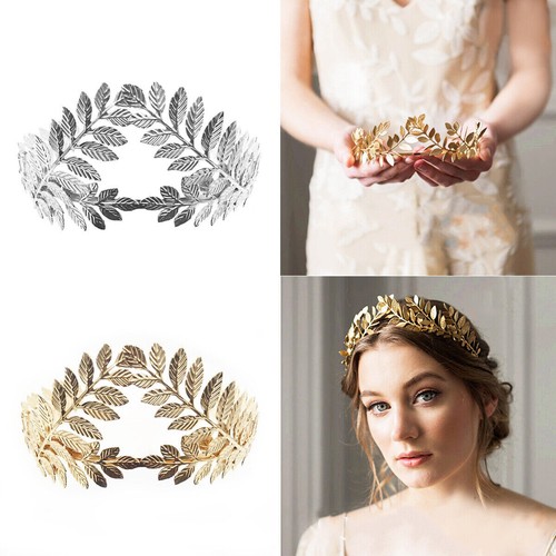 Greek Goddess Laurel Wreath Leaf Headband Head Band Wedding Party Crown - Picture 3 of 11