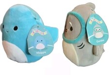 Squishmallows Maggie Stingray Gordon Shark Goggles Sea Life 7. 5" KellyToy 2