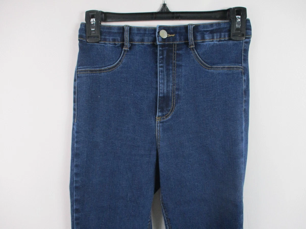 Zara Womens Jeans Blue Fake Pockets Jegging High Rise Dark Wash Denim