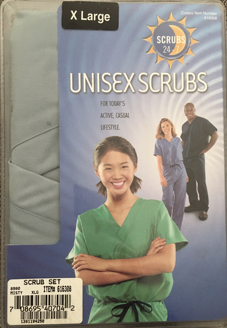 Unisex Scrubs 247 Extra Large XL By Landau At Costco Color Misty Gray