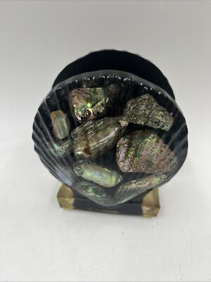 Vintage 1969 NEW DESING INC SEA SHELL RESIN NAPKIN HOLDER Lucite USA