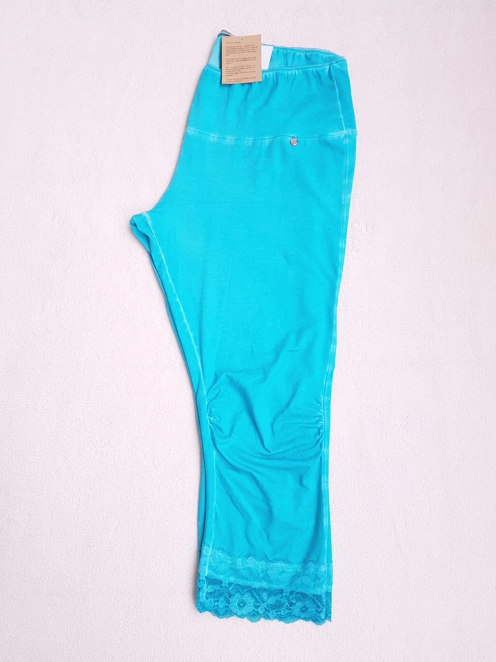 7/8 Leggings TREDY Gr. 52 54 Blue fluro Turquoise Türkis Leggins Spitze NEU NEW - Bild 3 von 4