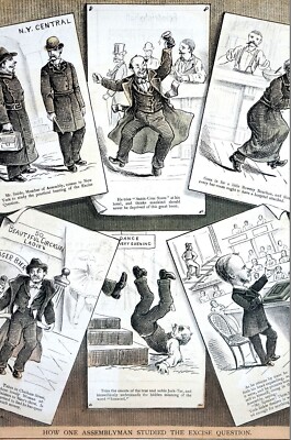 NY Excise Tax LIQUOR BEER WINE 1878 STATE ASSEMBLYMAN STUDIES QUESTION Puck Art