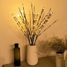 4Pcs 20 LED Twig Branch Lights Battery Operated Artificial Tree Lights Branch