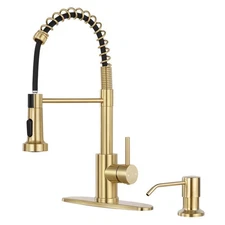 KHQF Kitchen Sink Faucet with Soap Dispenser,Commercial Single Handle Kitchen...