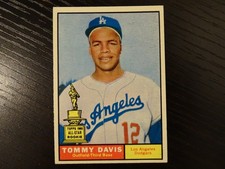 1961 topps baseball card Tommy Davis All-Star rookie #168 NM/Mint. rookie card picture