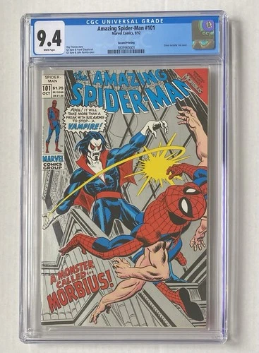 AMAZING SPIDER-MAN #101 CGC 9.4 1ST MORBIUS 2ND PRINT 1992 SILVER METALLIC INK