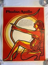 Vintage Phoebus Apollo 1972 Perfection Form Co Greek Mythology Poster 29x23