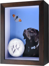 Pet Paw Print Kit with Picture Frame Shadow Box 5X7 for Dogs and Cats Pet Clay P