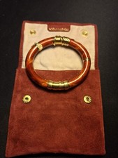 LA NOUVELLE BAGUE = BRACCIALE Oro 750  18 K e Argento In  Smalto marrone 