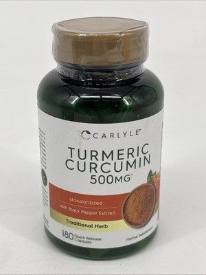Turmeric Curcumin 500 mg, 180 Capsules, by Carlyle