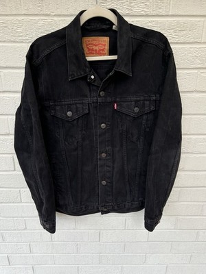 Levis Jeansjacke Herren Medium schwarz Trucker Moto Typ 3 Motorrad Klassiker