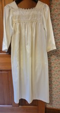 Vintage Christian Dior Nightgown Medium Ivory Satin Lace Maxi ILGWU USA