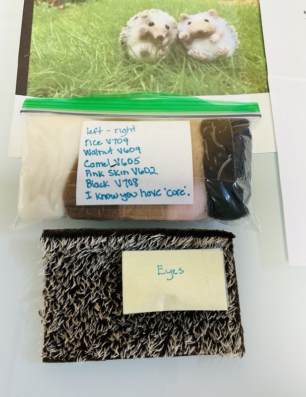 DIY Wool Needle Felting Hedgehog Kit with Supplies & Instructions