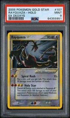 2005 Pokemon Rayquaza Gold Star EX Deoxys Holo #107 PSA 9 MINT | eBay